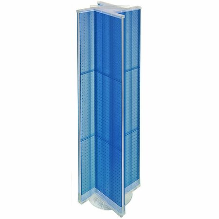 AZAR DISPLAYS Pinwheel Pegboard Floor Display on Revolving Base. Spinner Rack Stand 700460-BLU